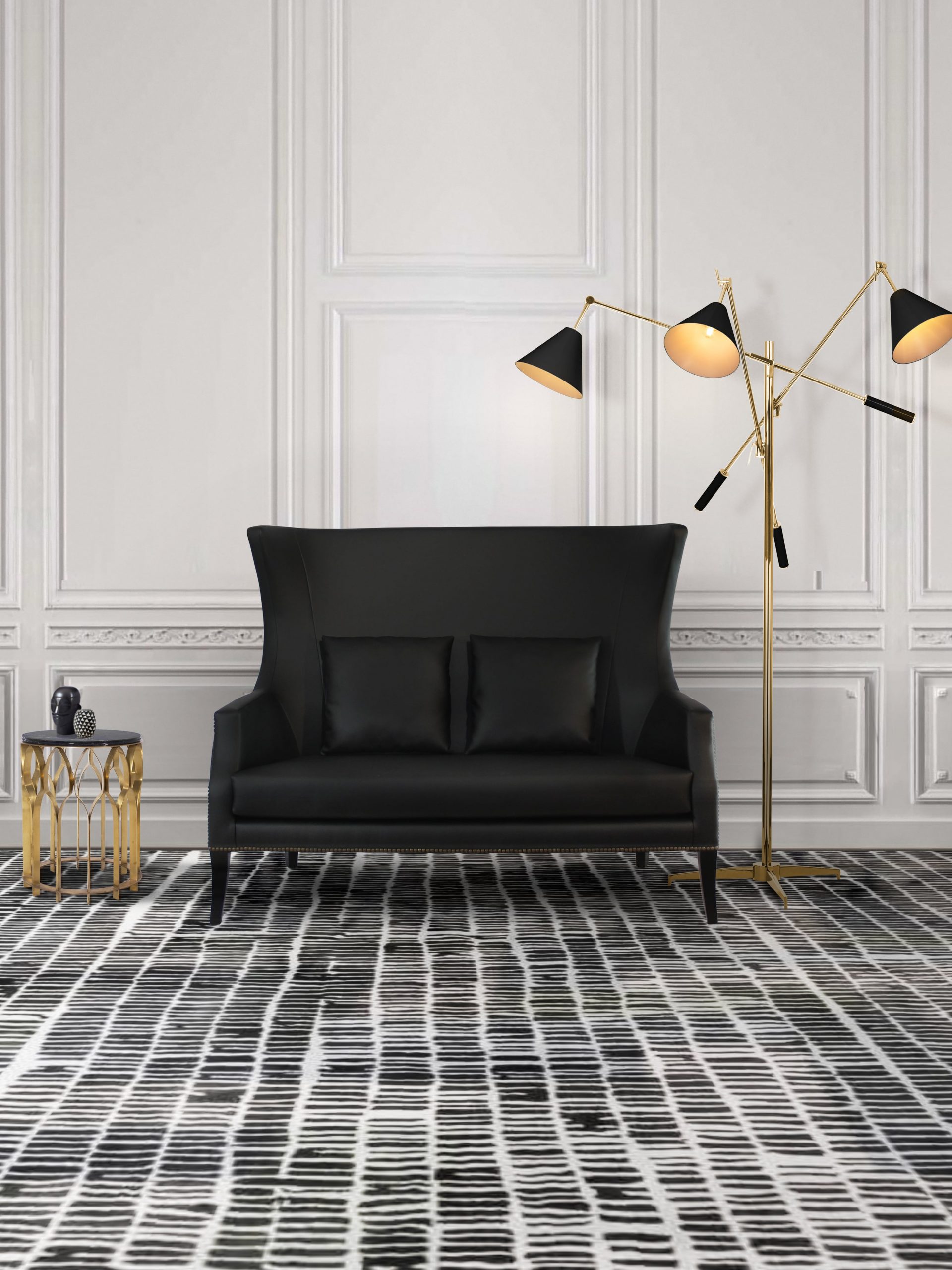 Modern black and white living room design by Home'Society - Best Mood board Trends For Interior Design  Best Mood board Trends For Interior Design Best Mood board Trends For Interior Design 1 scaled