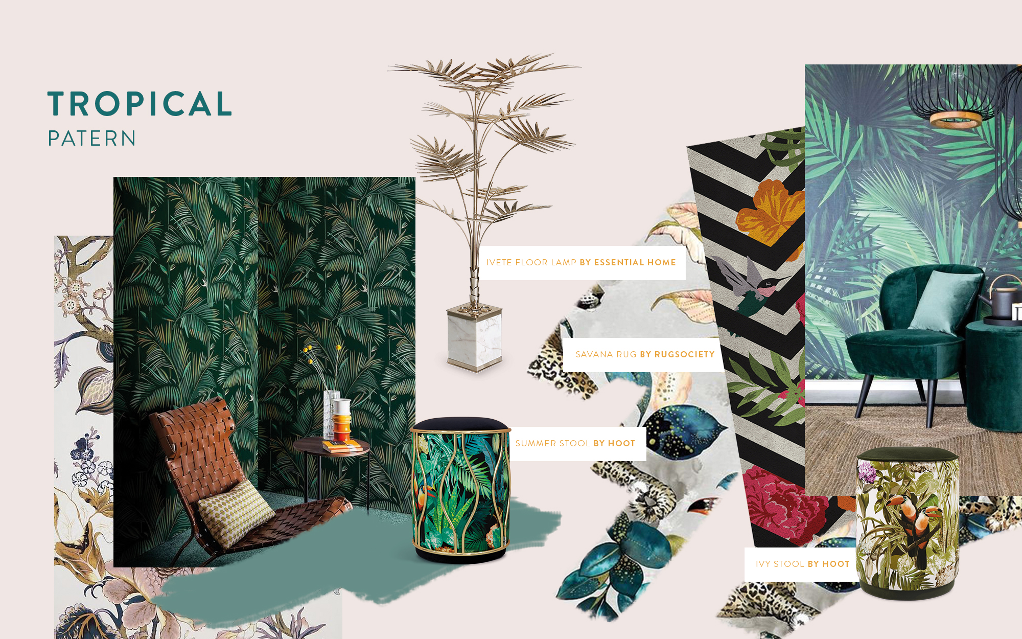 Tropical pattern moodboard - Best Mood board Trends For Interior Design  Best Mood board Trends For Interior Design moodboard trends hoot tropical pattern