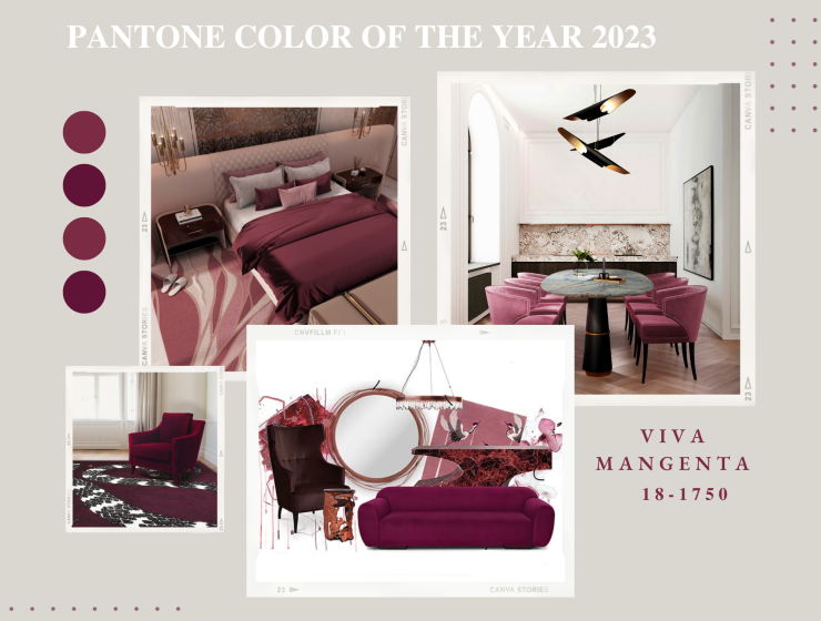 Pantone Color Of The Year 2023: Viva Magenta  Pantone Color Of The Year 2023: Viva Magenta Brown Minimalist Luxurious Jewelry Photo Collage 2 1 740x560