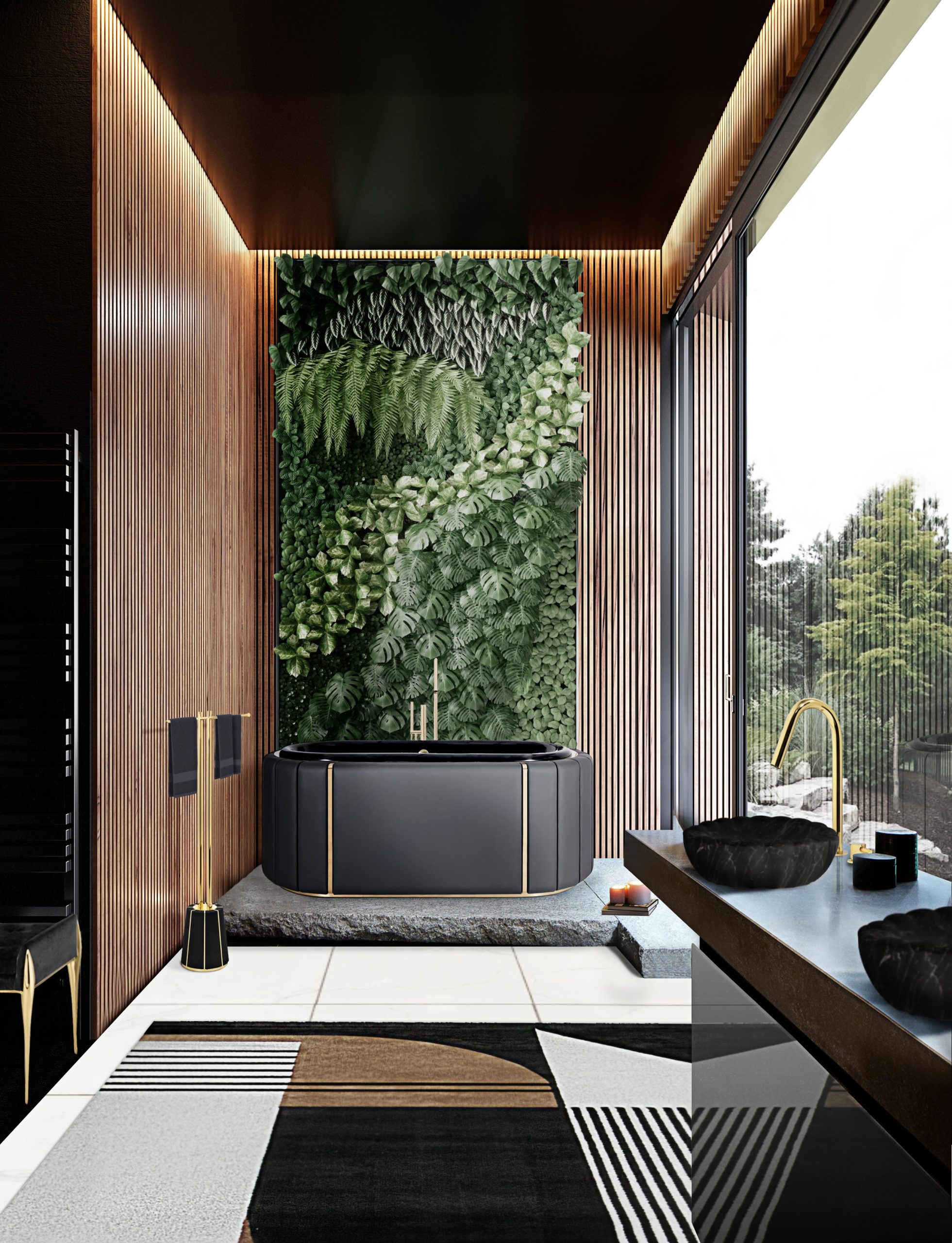 Home'Society Presents To You: The Advent Calendar  Home’Society Presents To You: The Advent Calendar nature inspired bathroom design with darian bathtub and antelope rug scaled