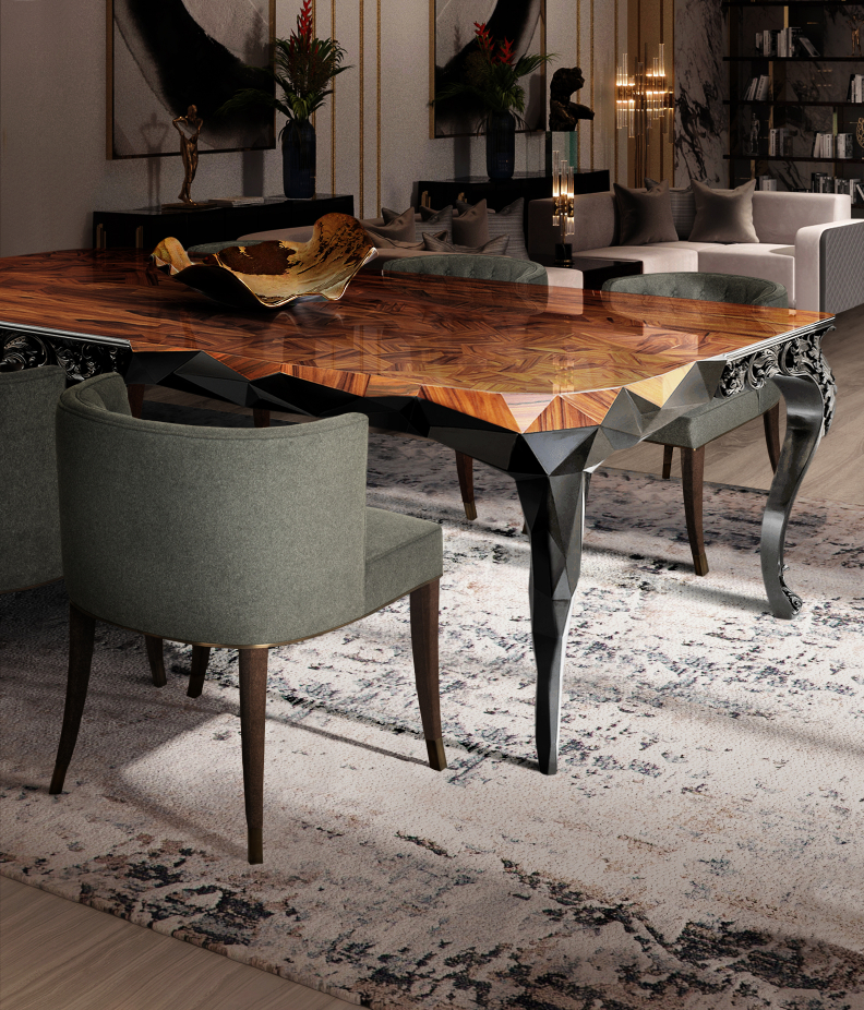 50 Opulent Luxury Dining Tables: A Selection for You dining table 50 Opulent Luxury Dining Tables: A Selection for You Ch Amb Royal Bourbon Dining wood 1