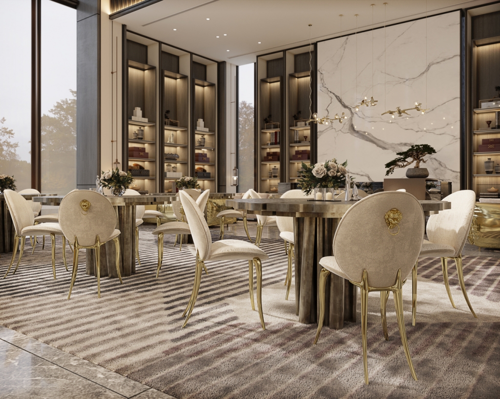 50 Opulent Luxury Dining Tables: A Selection for You dining table 50 Opulent Luxury Dining Tables: A Selection for You lobby 1 1024x819 1