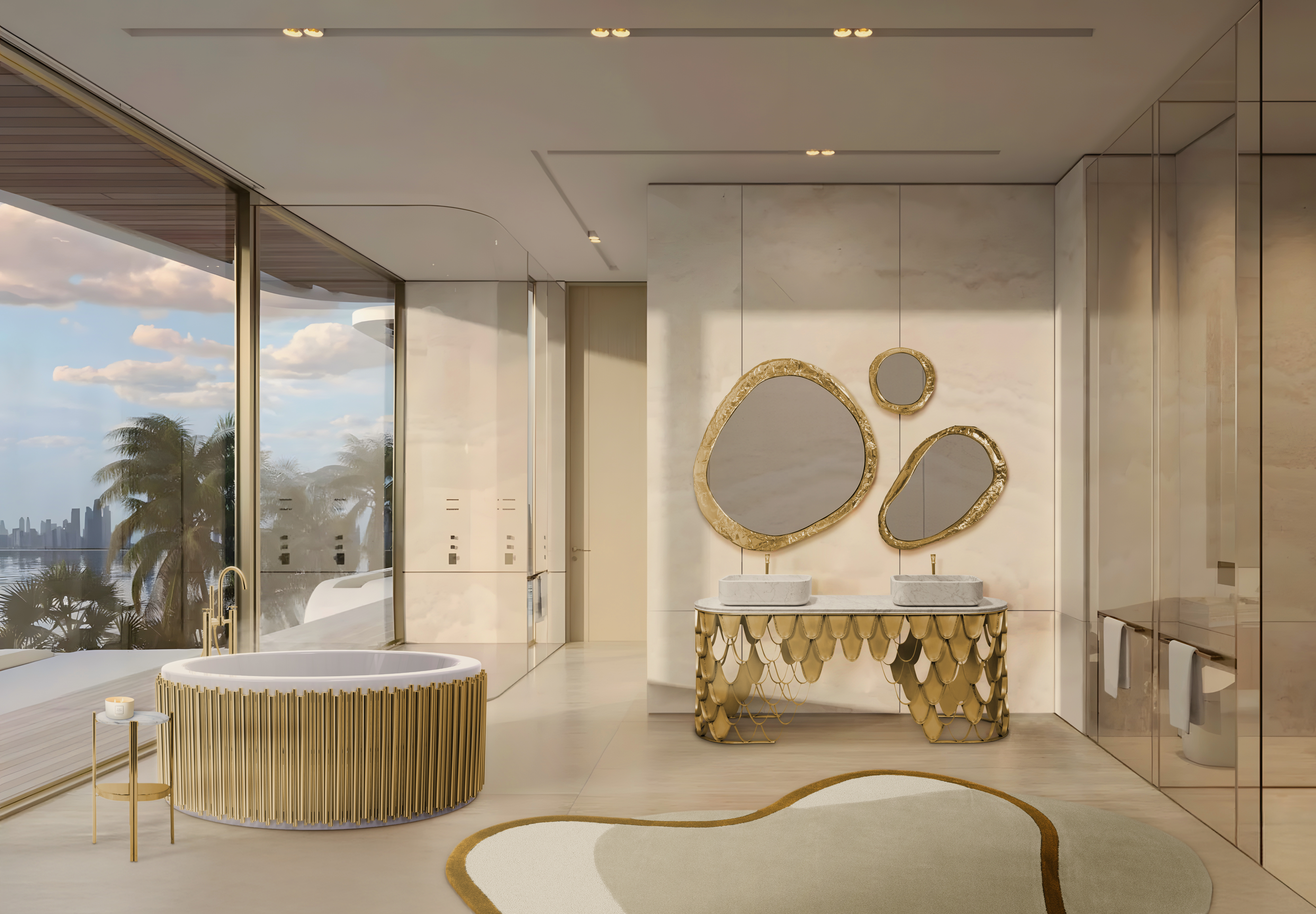 A Symphony Of Gold And Serenity: A Bathroom Retreat / Milan Design Week 2026 visit milan design week 2026 Visit Milan Design Week 2026: Is Worth Visiting in 2026? MV 0825 Ambiente 16 symphony bathtub round koi double halo