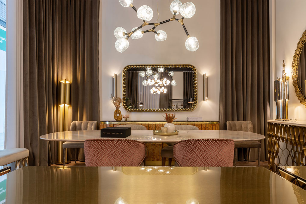 FuoriSalone 2026 luxury dining room design by Home’s Society showcasing elegant lighting, refined materials, and contemporary interiors fuorisalone 2026 FuoriSalone 2026: Disruptive Installations and Emerging Design Trends stand isaloni 2025 3 home society