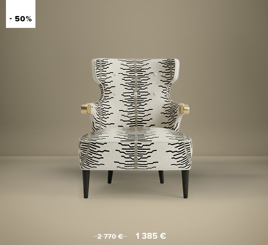 Sika II Armchair – Fully Upholstered in Velvet with Button Detailing