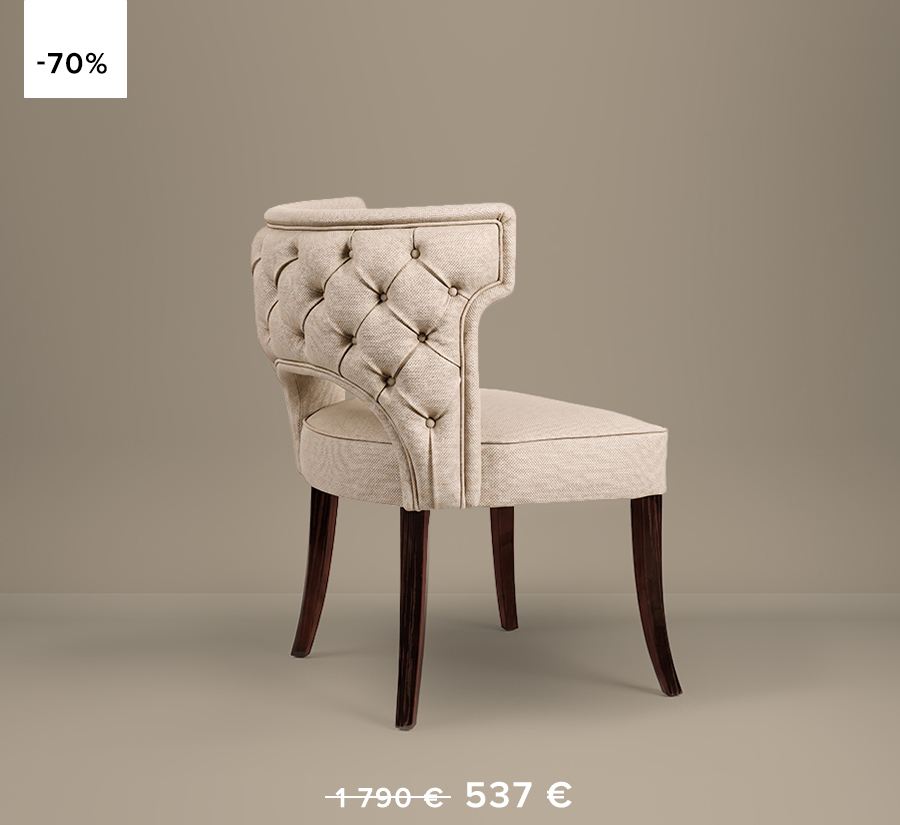 Kansas Dining Chair -  Highback Button-Tufted with Ebony Wood Legs