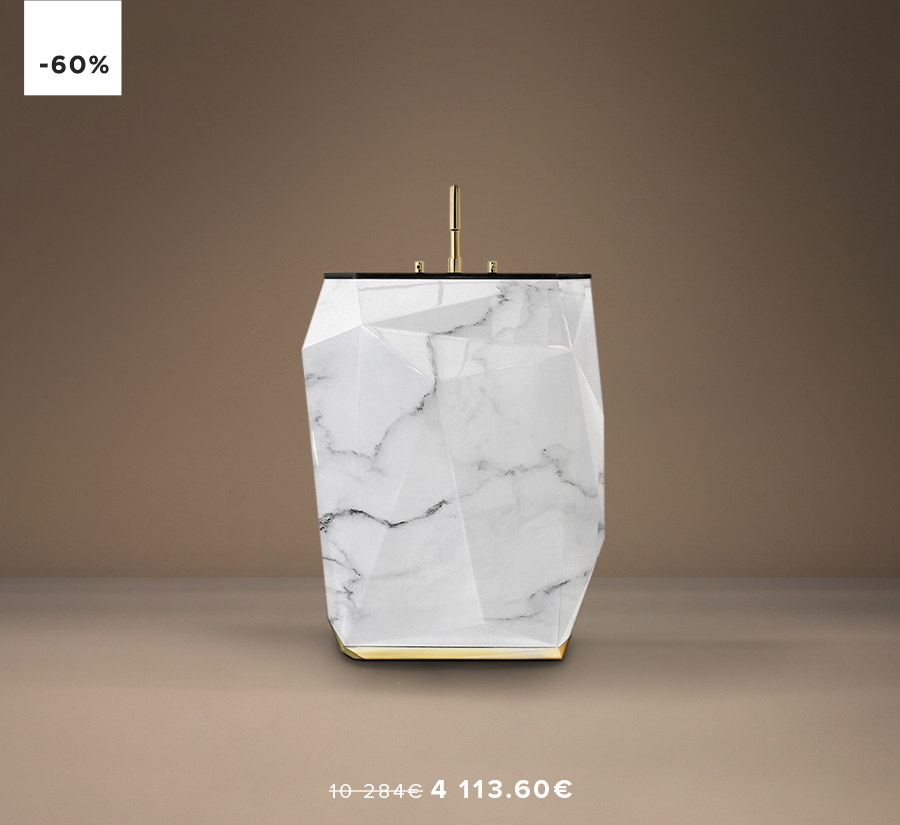 Diamond Faux Marble Pedestal Sink: With A Modern Design