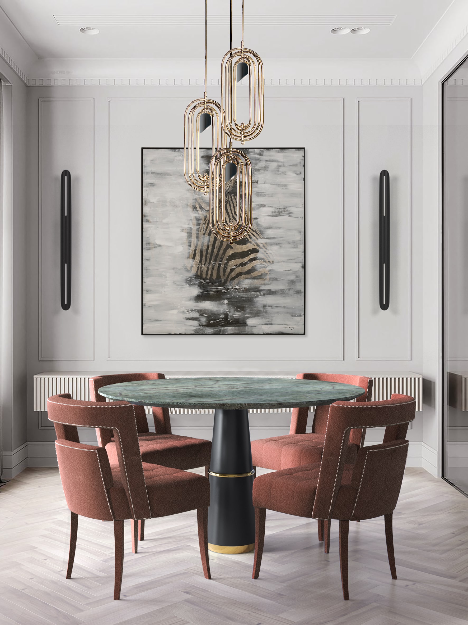 Fancy Dining Room Decor With Marble Round Table - Home'Society