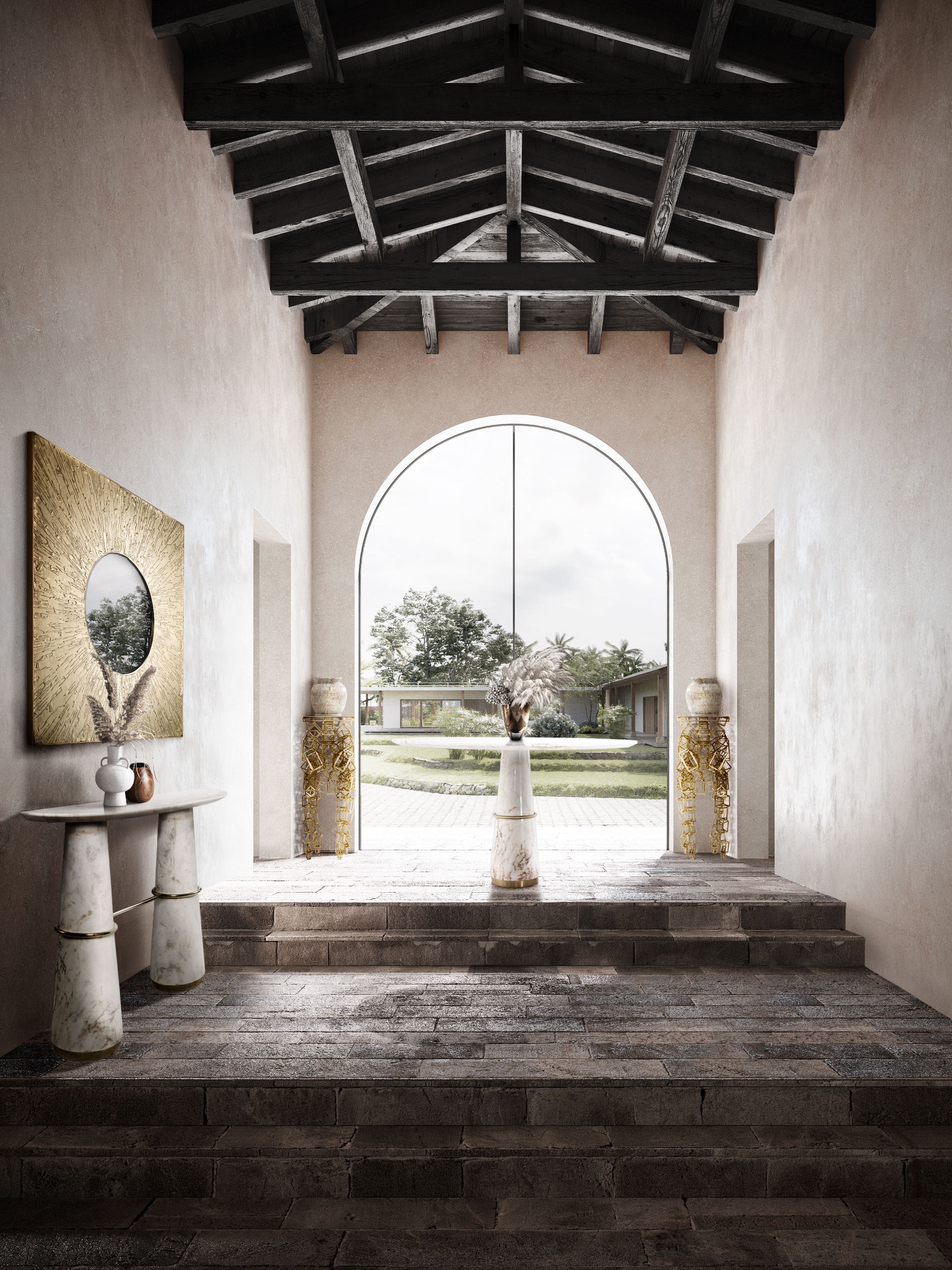 Entryway Interior Desing Made Of Estremoz Marble - Home'Society