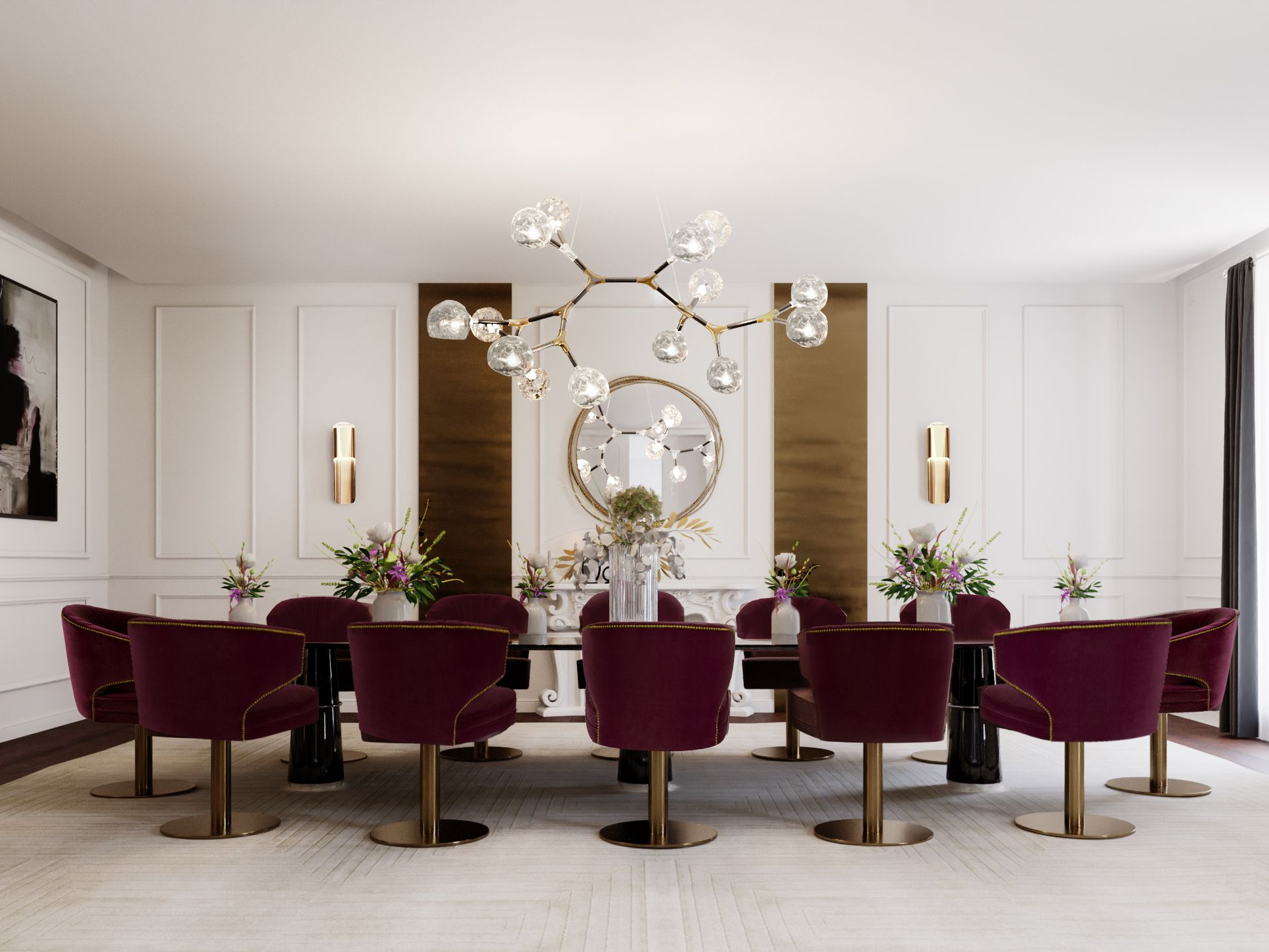 Elegant Dining Room Design With Transparent Acrylic Shades - Home'Society