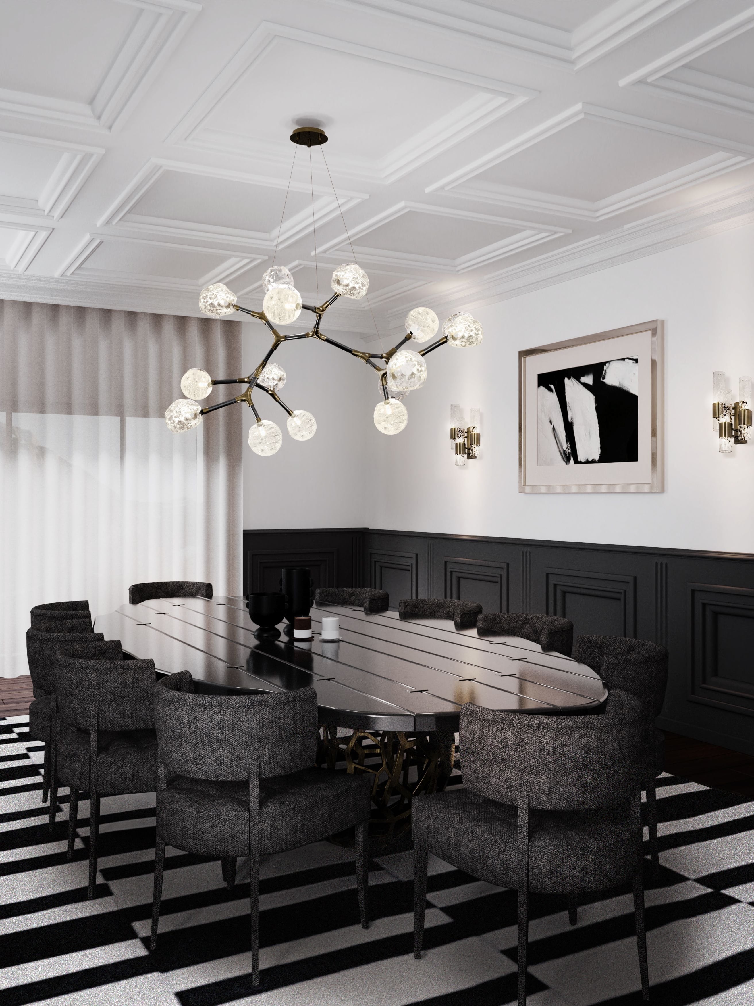 Beautiful Modern Dining Room Design With Black and White Tones - Home'Society