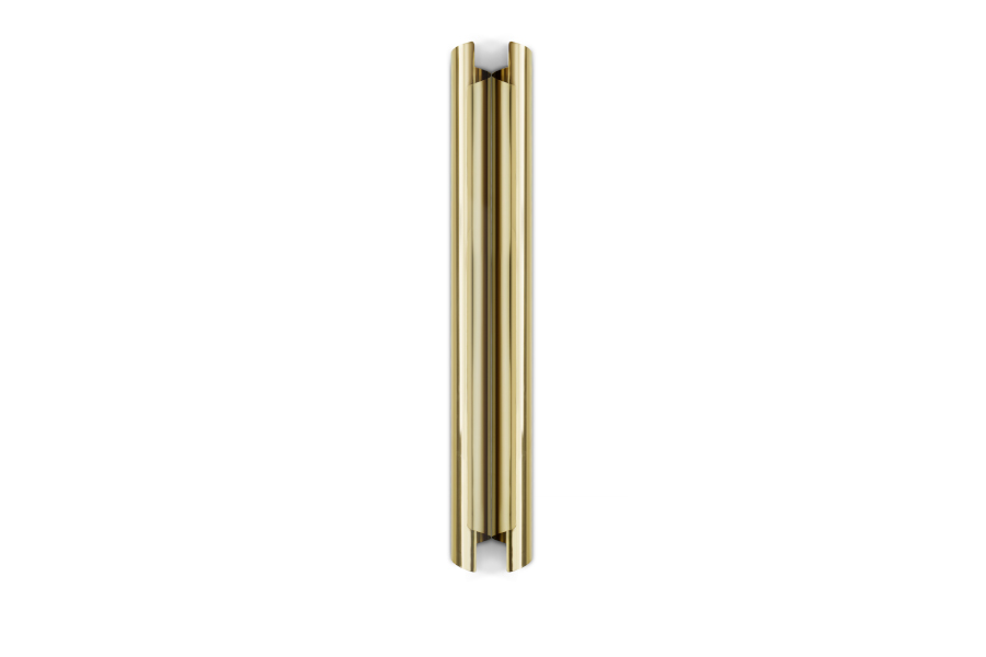 Cyrus Gold Plated Double Cylinder Sconce Modern Contemporary Design