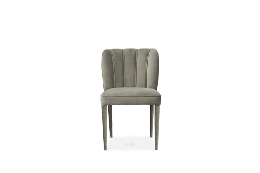 Dalyan Fully Upholstered Velvet Dining Room Chair Modern Midcentury