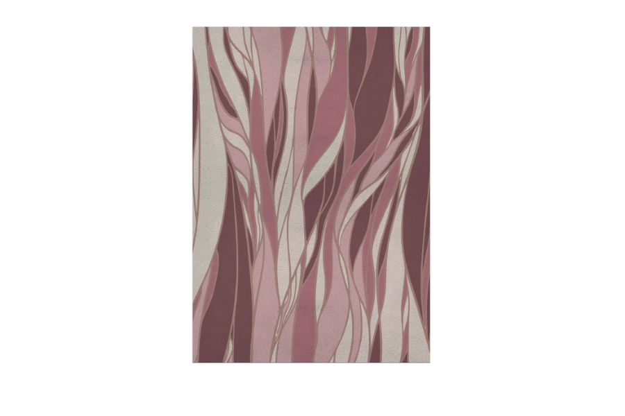 Haar Rectangular Area Rug with an Abstract Design Handmade With Wool and Silk