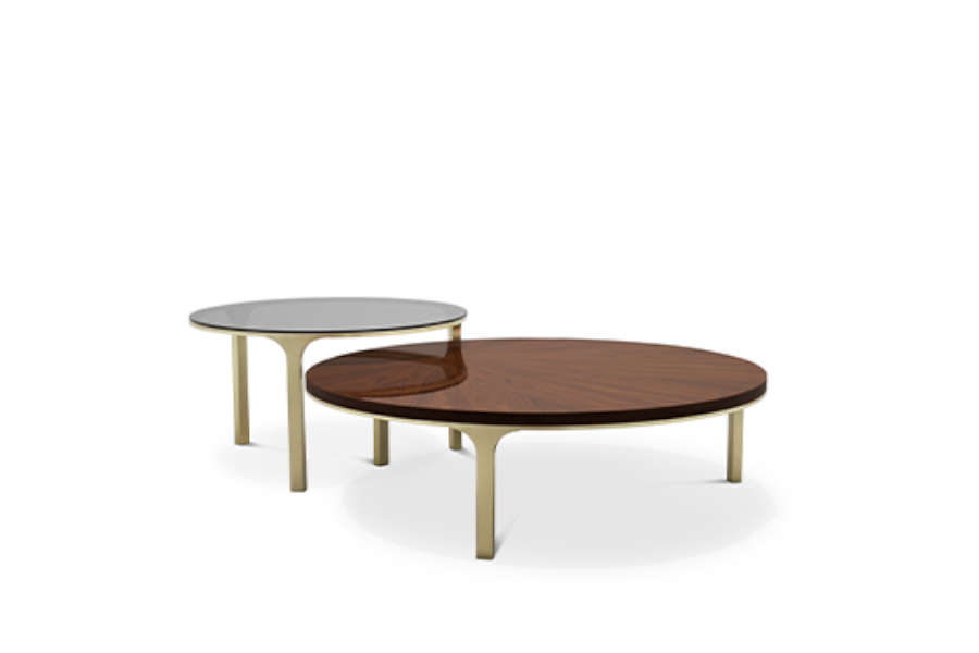 Luray Modern Coffee Table In Brushed Brass
