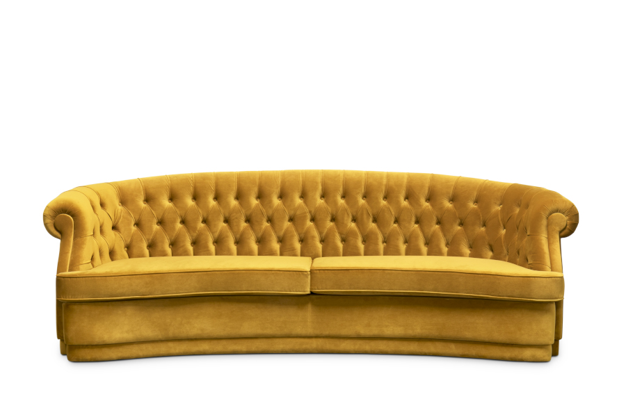 Maree II Sofa Fully Upholstered In Velvet With A Modern Design