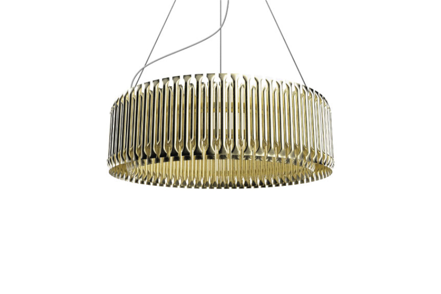 Matheny Round Chandelier With Gold Brass Tubes