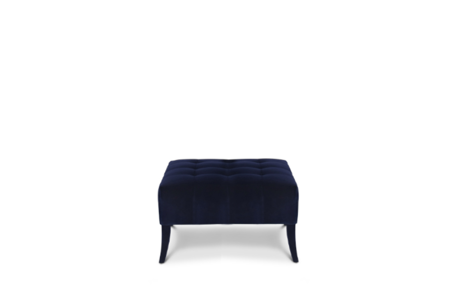 Naj Fully Upholstered Velvet Ottoman Modern Contemporary Design