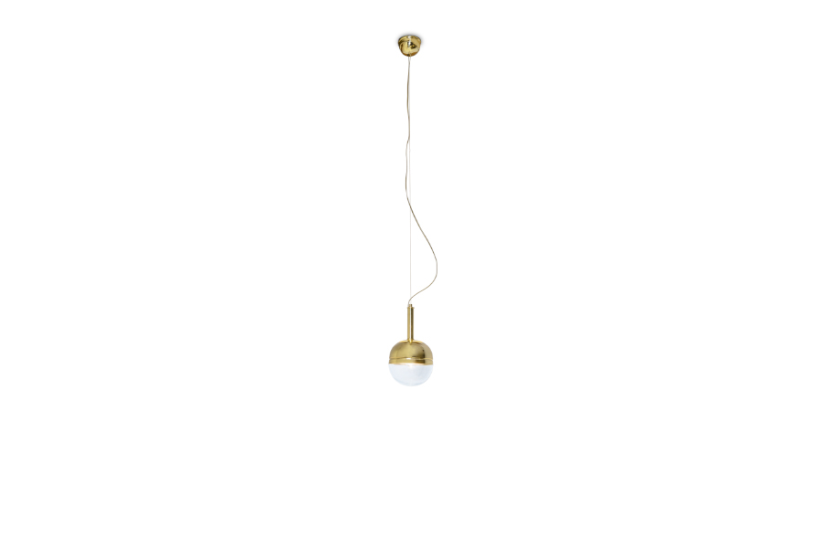 Niku Gold Plated Brass Pendant Light with Glass Modern Contemporary