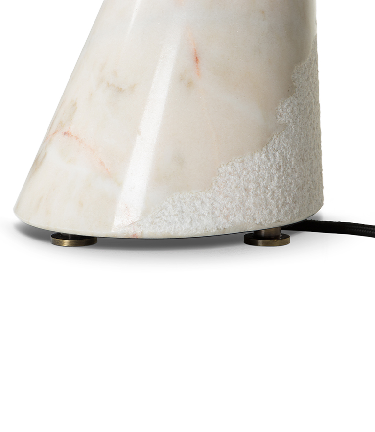 Calla Table Lamp with Marble Base and With Aged Brass Diffuser - Home'Society