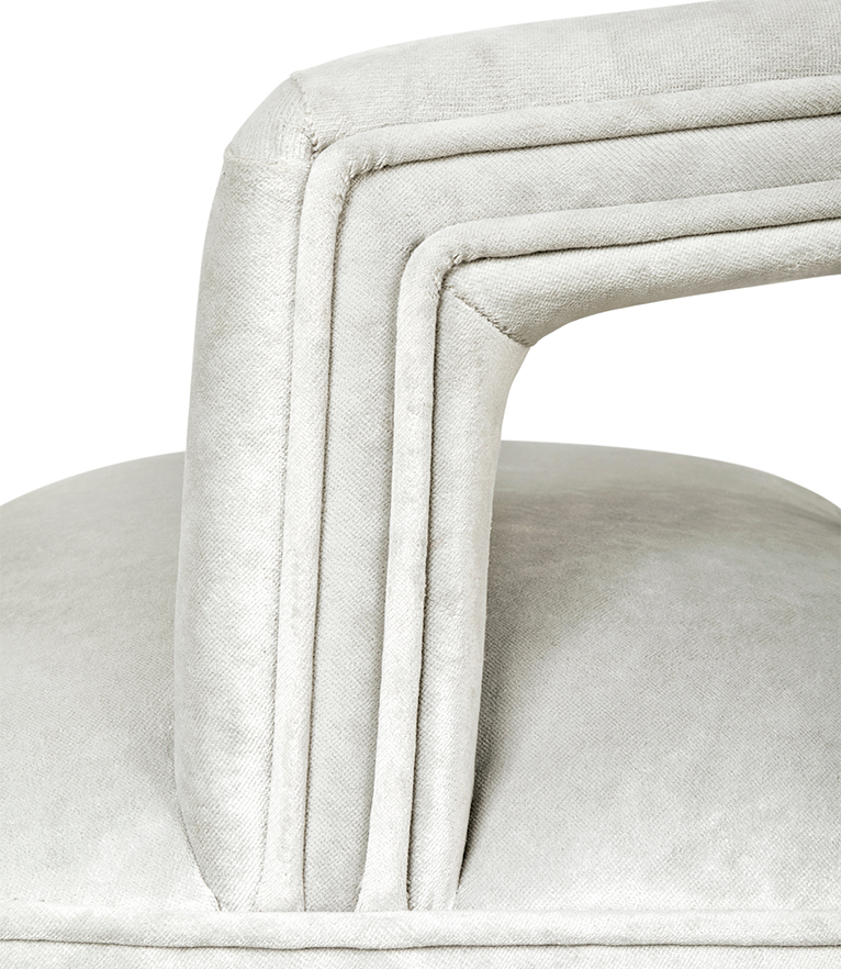 Karoo II Counter Stool: Velvet Upholstered with Brass Details Modern - Home'Society