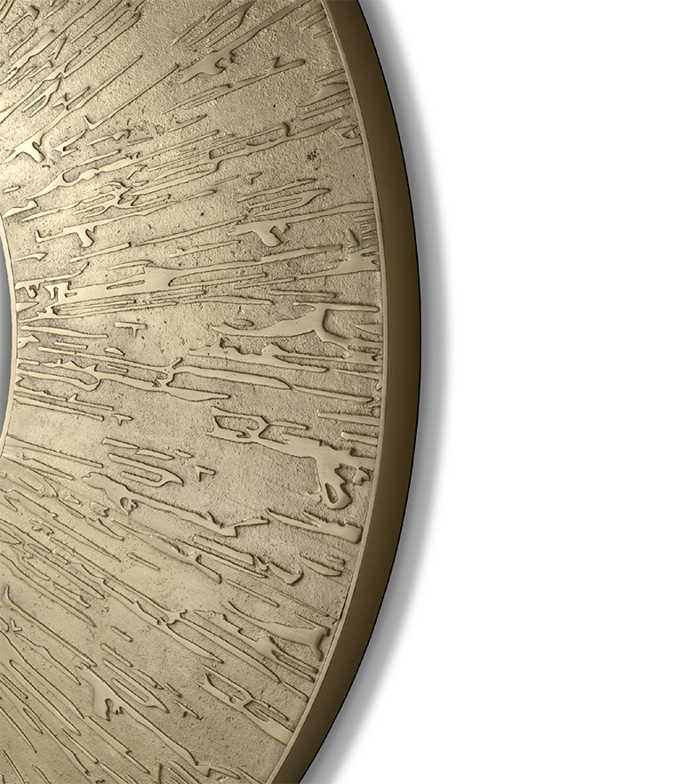 Huli Round Matte Brass Decorative Mirror Modern Contemporary Design - Home'Society