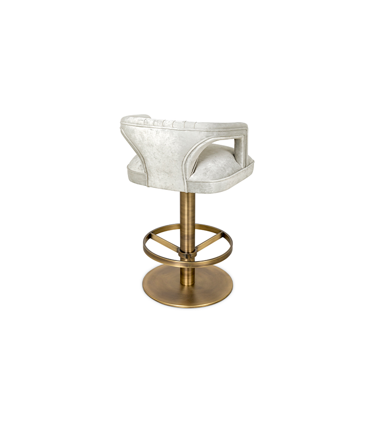 Karoo II Counter Stool: Velvet Upholstered with Brass Details Modern - Home'Society