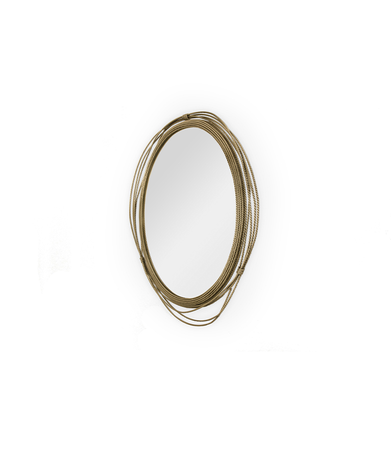 Kayan Mirror - Aged Brushed Brass Modern Contemporary Design - Home'Society