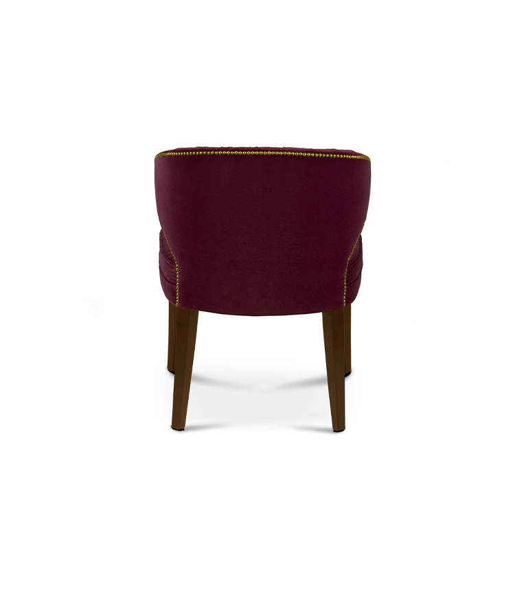 Ibis Dining Chair - Velvet Upholstered with Brass Nailhead Trim - Home'Society