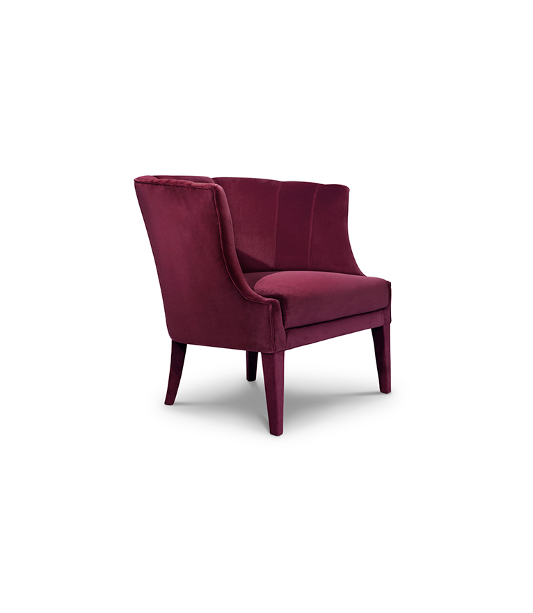 Begonia Armchair - Fully Velvet Upholstered Modern Contemporary - Home'Society