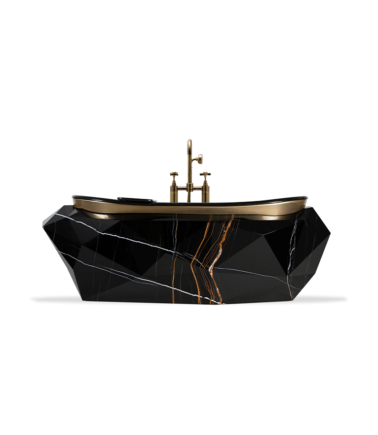 Diamond Faux Marble Bathtub In Fiberglass With A Modern Design - Home'Society