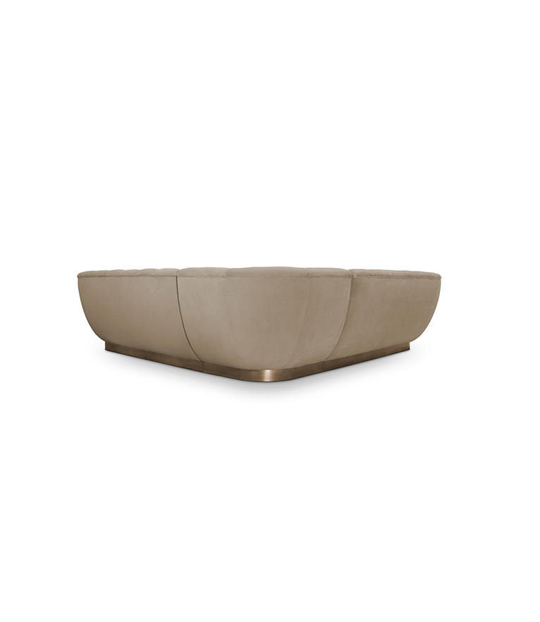Essex Corner Sofa - Upholstered In Velvet With A Brushed Aged Brass Base - Home'Society
