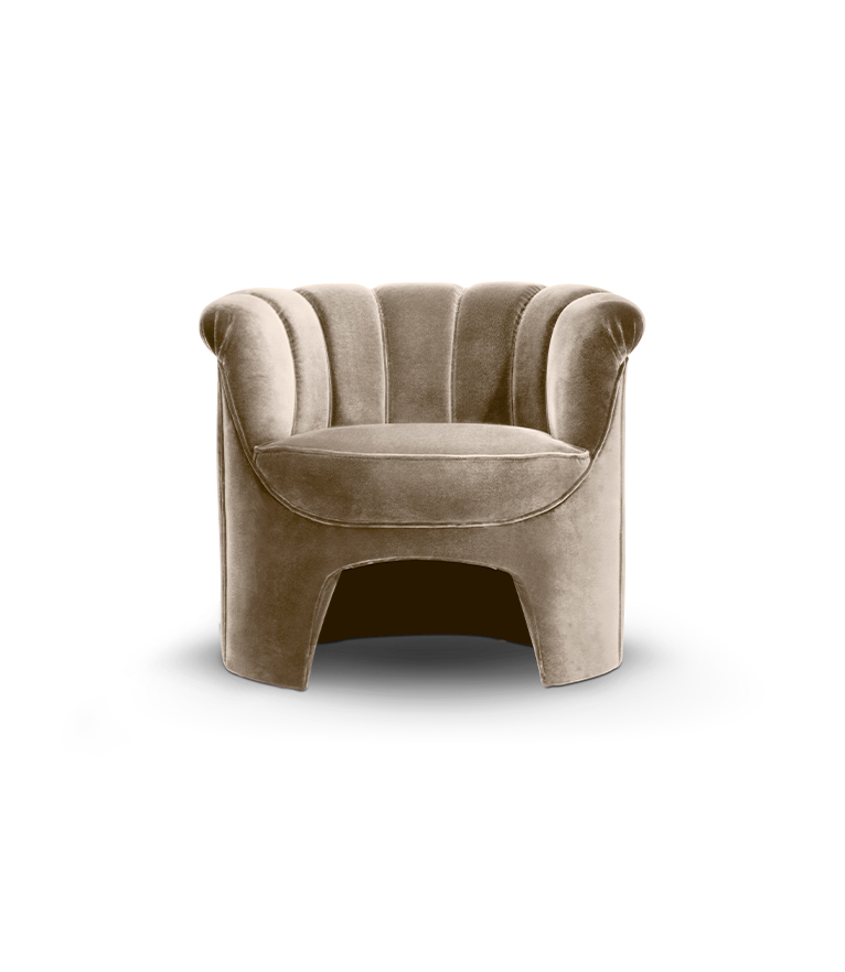 Hera Fully Upholstered Velvet Channel-Tufted Armchair Modern Design - Home'Society