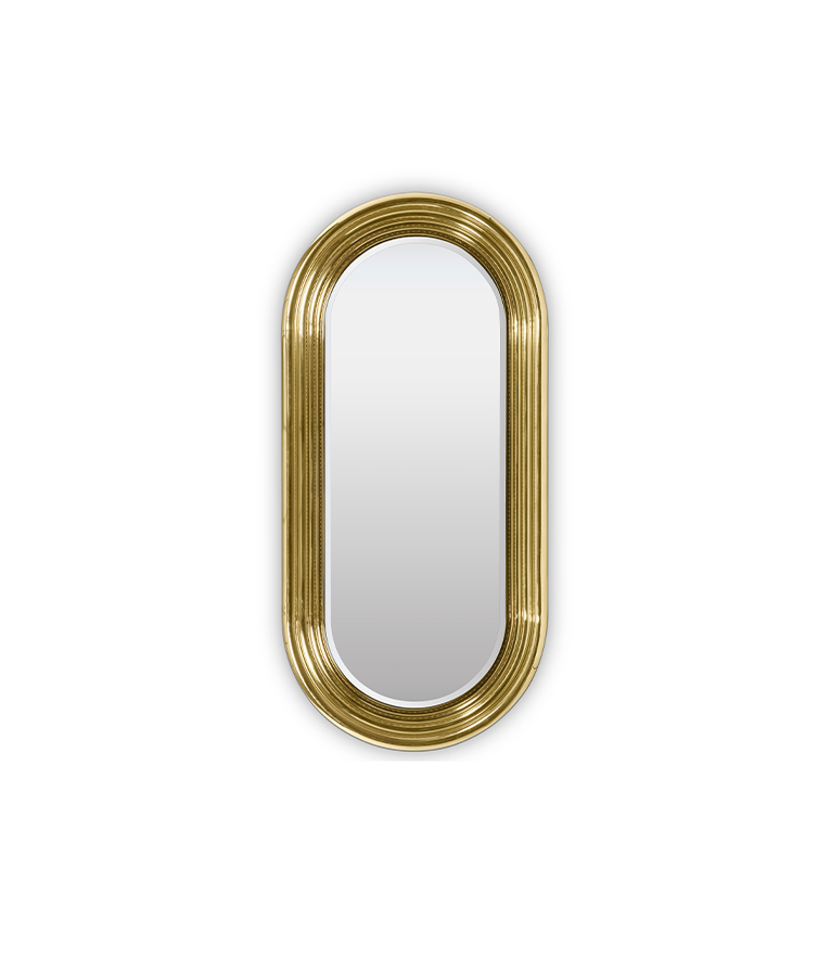 Colosseum Colosseum Polished Brass with a Led Strip Golden Oval Mirror - Home'Society