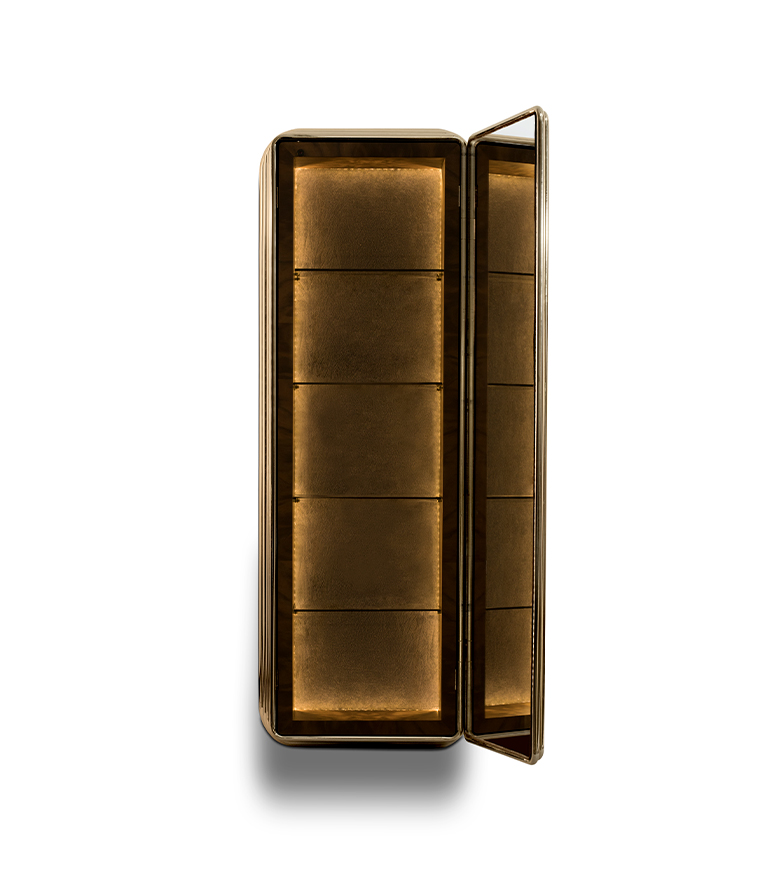 Colosseum Display Case: With LED Strips and Glass Shelves Tall Storage - Home'Society