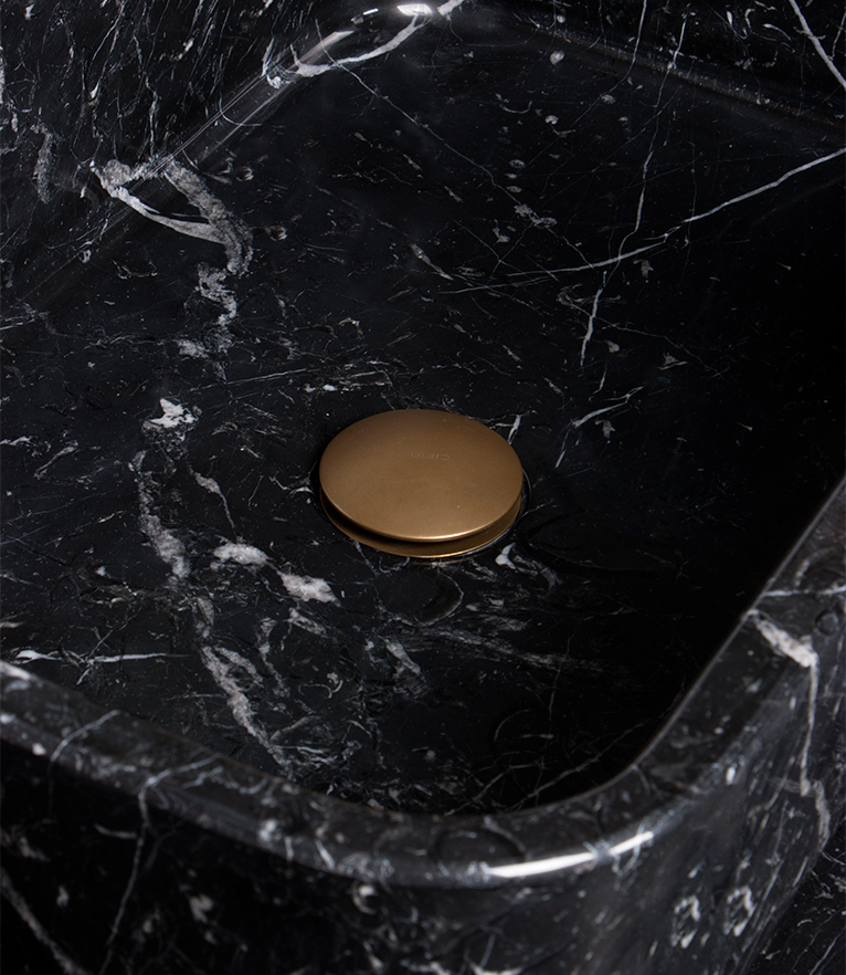 Koi Golden Brass Bathroom Vanity and Black Marble Vessel Sink - Home'Society
