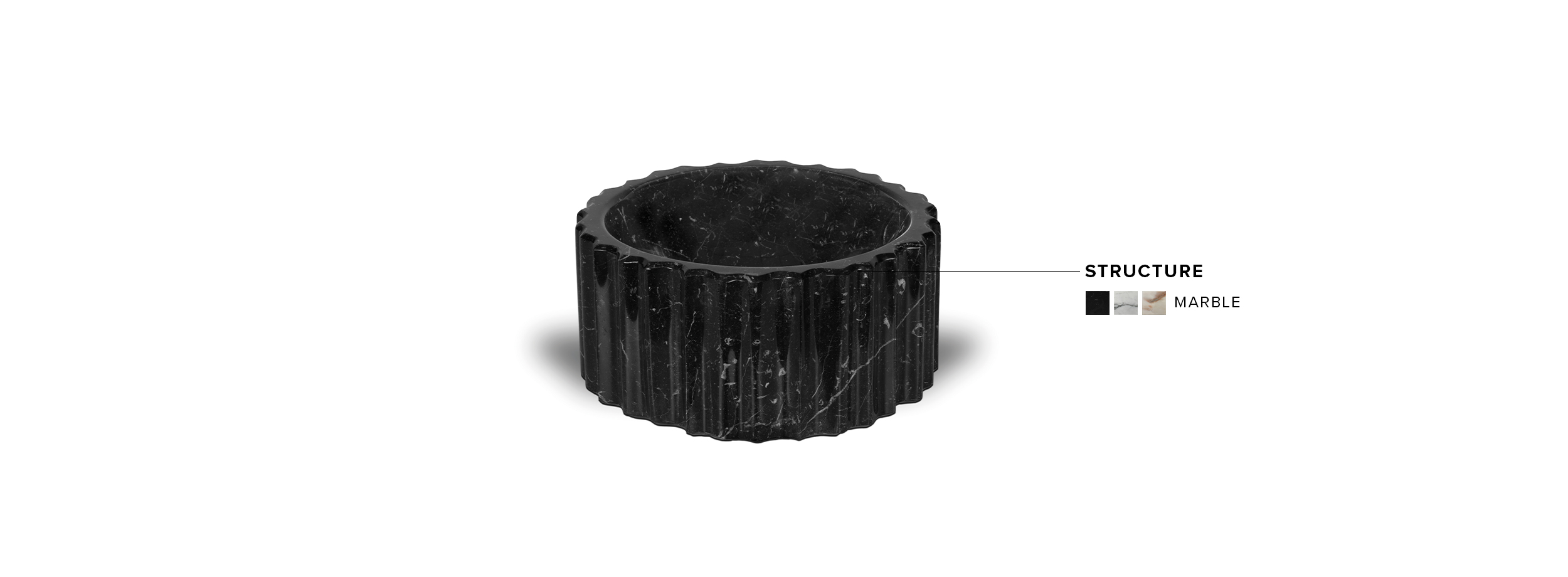 Symphony Sink: Cogwheel-Shape in Nero Marquina Marble Modern Design - Home'Society