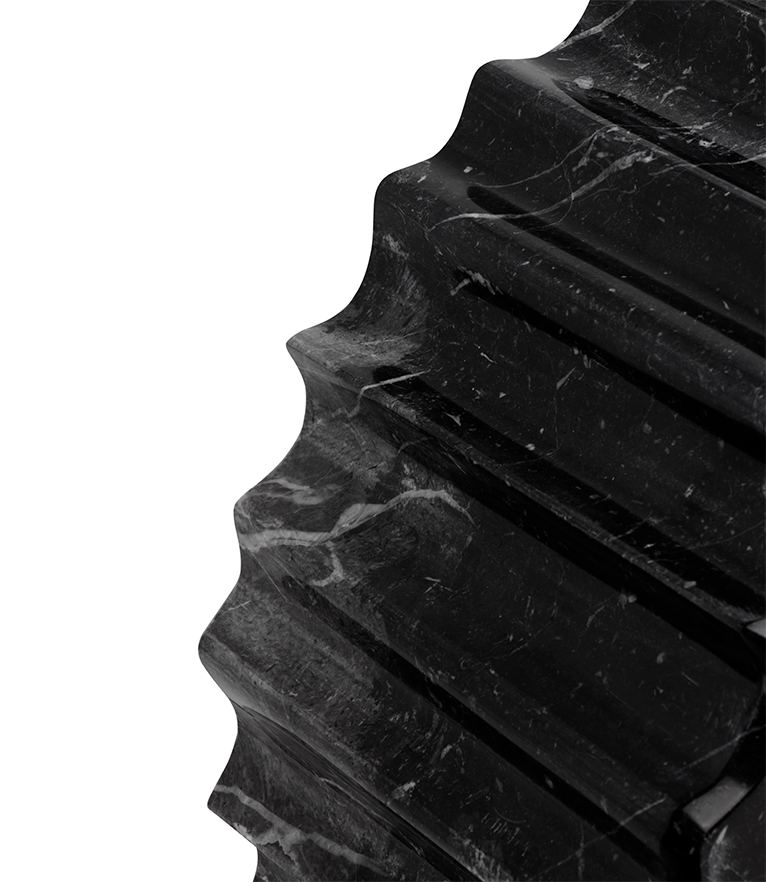 Symphony Sink: Cogwheel-Shape in Nero Marquina Marble Modern Design - Home'Society