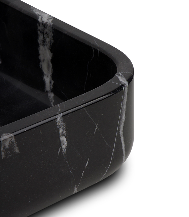 Koi Sink: Marble Rectangular in Nero Marquina, Carrara and Estremoz - Home'Society