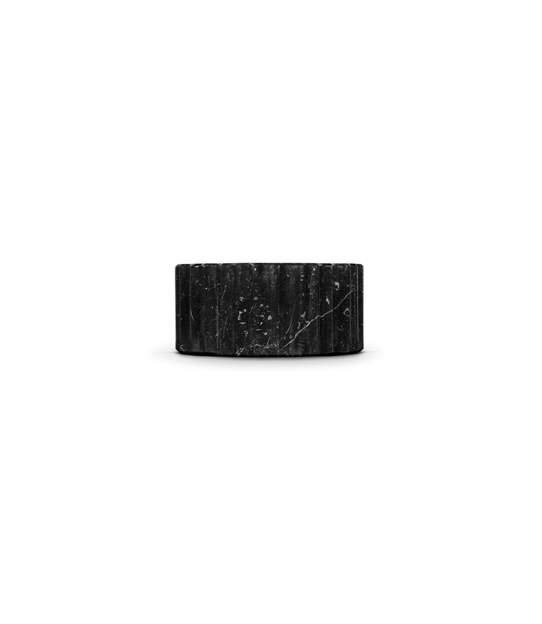 Symphony Sink: Cogwheel-Shape in Nero Marquina Marble Modern Design - Home'Society