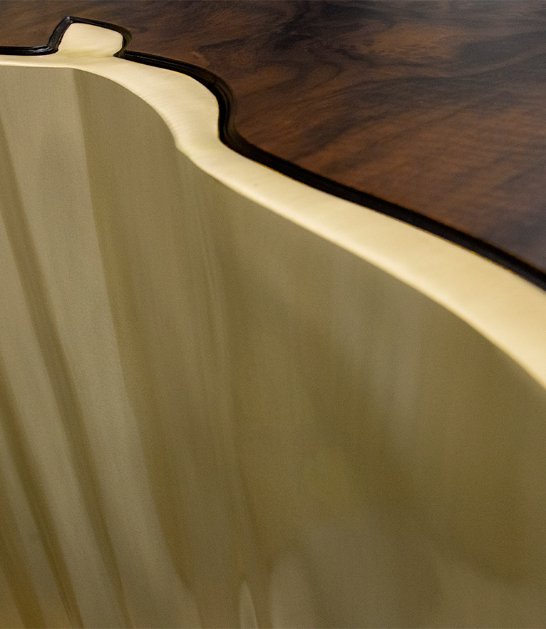 Sequoia  Coffee Table - Brass and Walnut Wood Design Modern Contemporary - Home'Society