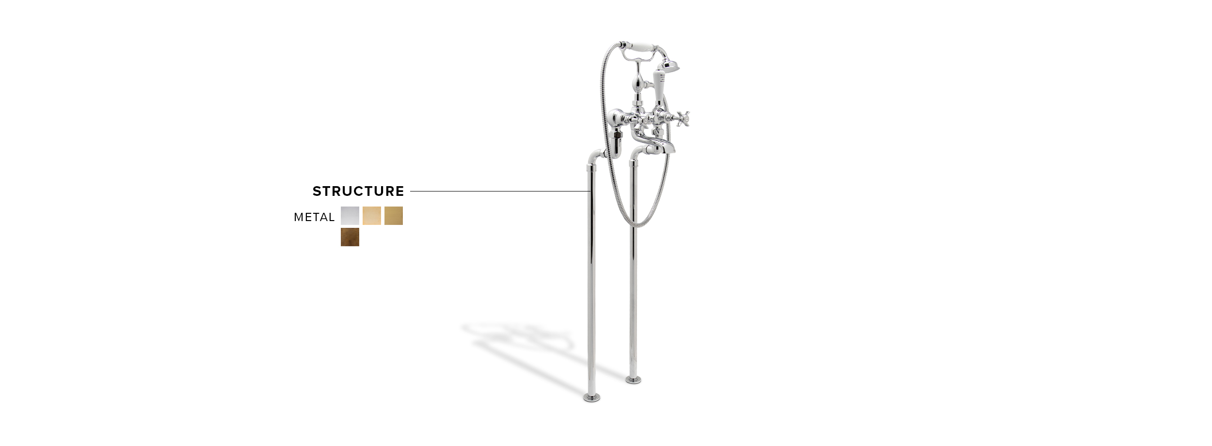 Bourgeois I Floor Mounted Mixer Tap: In Nickel-Plated With A Modern Design - Home'Society