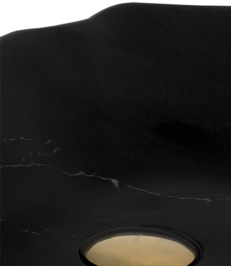 Lapiaz Black Sink - Marble Gold Details Modern Design - Home'Society