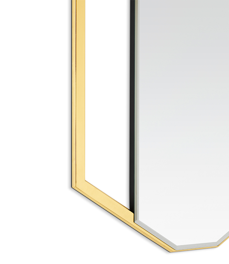Sapphire Polished Brass with a Flat Wall Mirror Modern Design - Home'Society