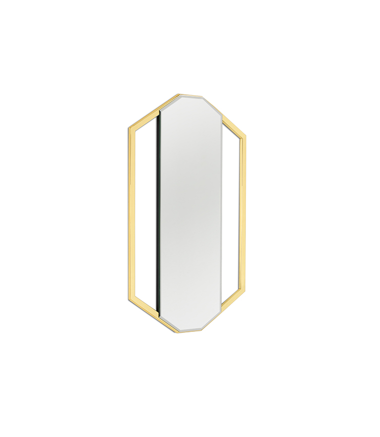 Sapphire Polished Brass with a Flat Wall Mirror Modern Design - Home'Society
