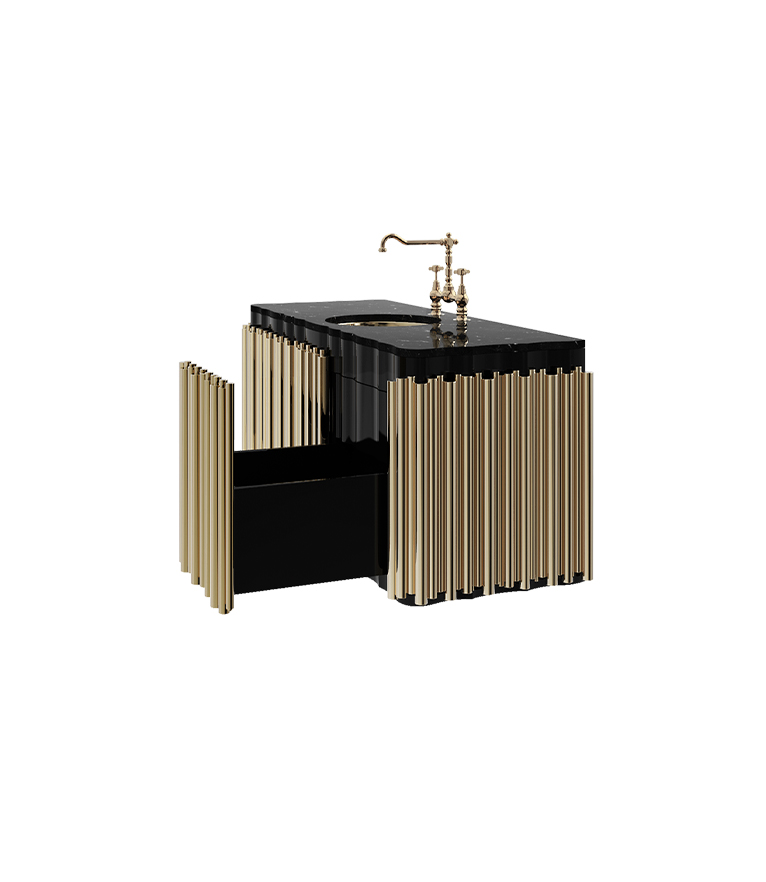 Symphony Single Wall Mounted Vanity Cabinet - Structured In Exotic Wood - Home'Society