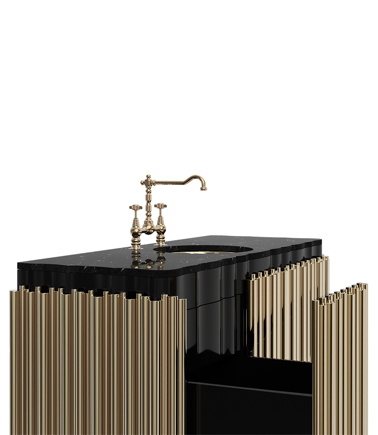 Symphony Single Wall Mounted Vanity Cabinet - Structured In Exotic Wood - Home'Society