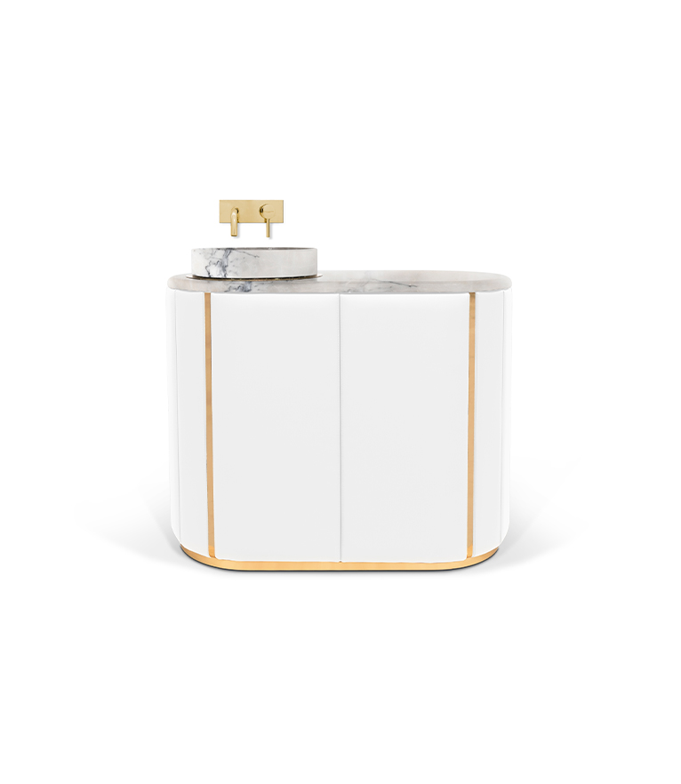 Darian Vanity Cabinet - The Amazingly Unique in Upholstered leather beauty - Home'Society