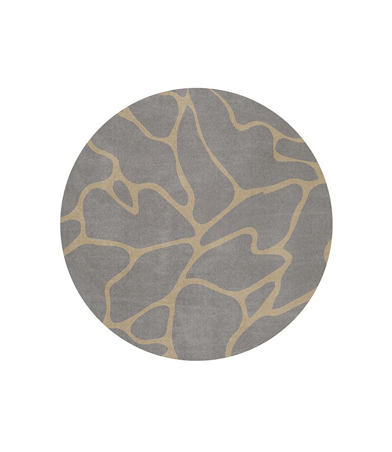 Cell Round Rug: Botanical Silk, Natural Wool and Lurex - Home'Society