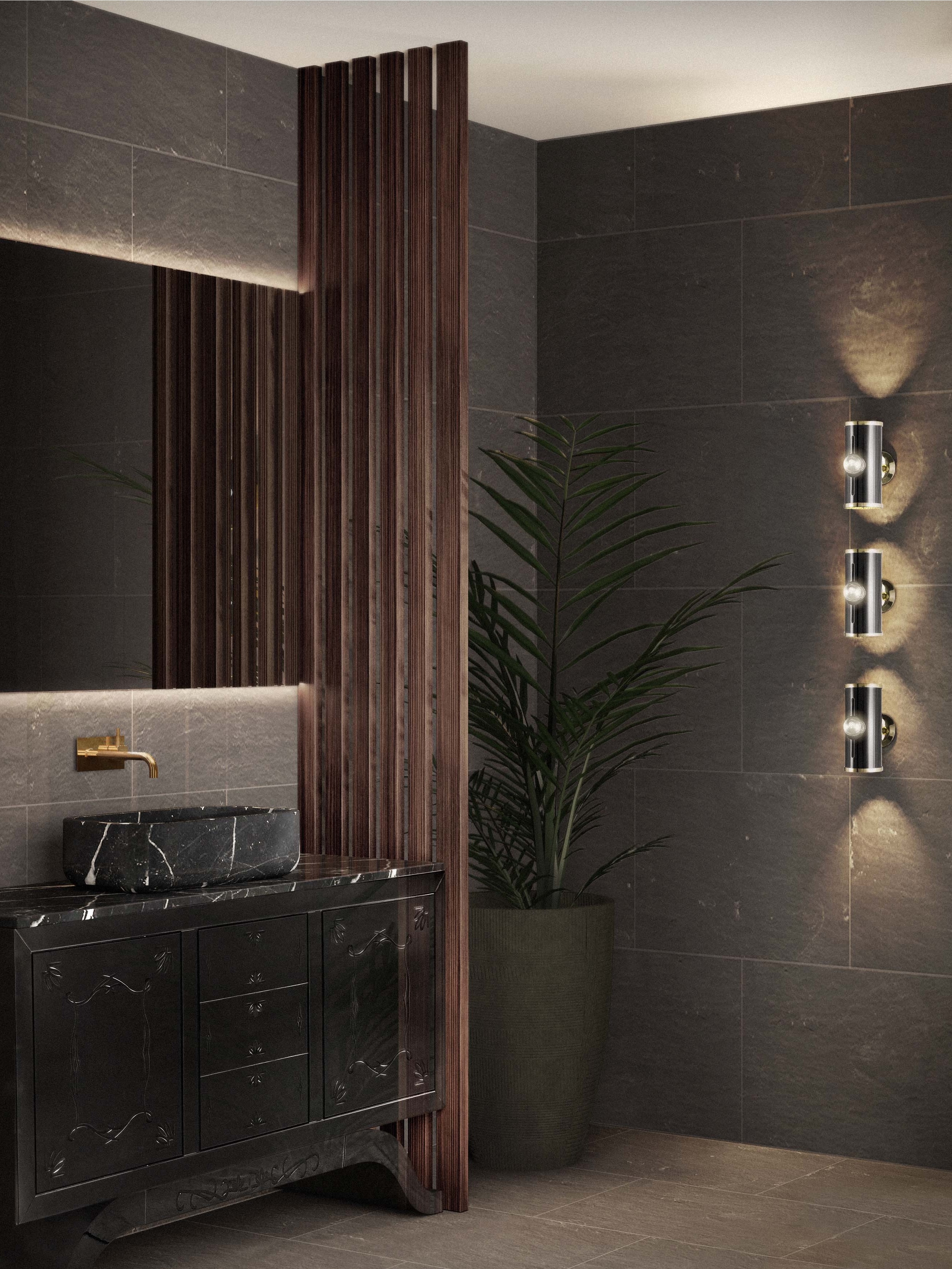 Moody Contemporary Bathroom With Dazzling Bathroom Vanity - Home'Society